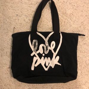 PINK Victoria’s Secret Black Canvas Tote